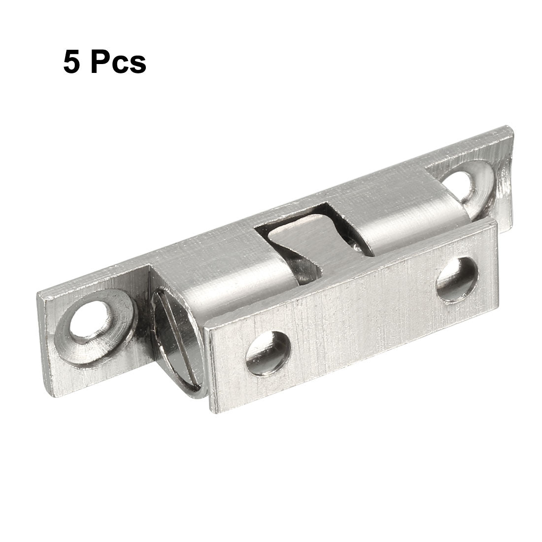 uxcell Uxcell 5pcs Cabinet Door Closet Brass Double Ball Catch Tension Latch 40mmL Silver Tone