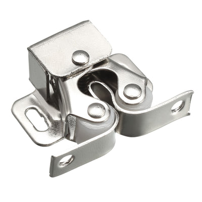 Harfington Uxcell Cabinet Door Double Roller Catch Ball Latch with Prong Hardware, Silver 5pcs