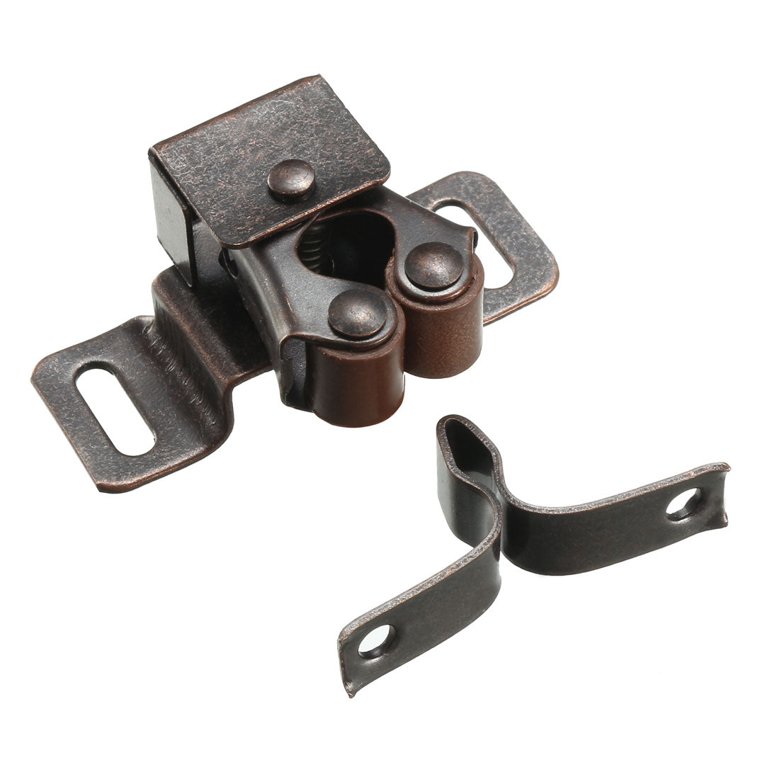 uxcell Uxcell Retro Cabinet Closet Door Double Roller Catch Iron Ball Latch with Prong Copper Tone