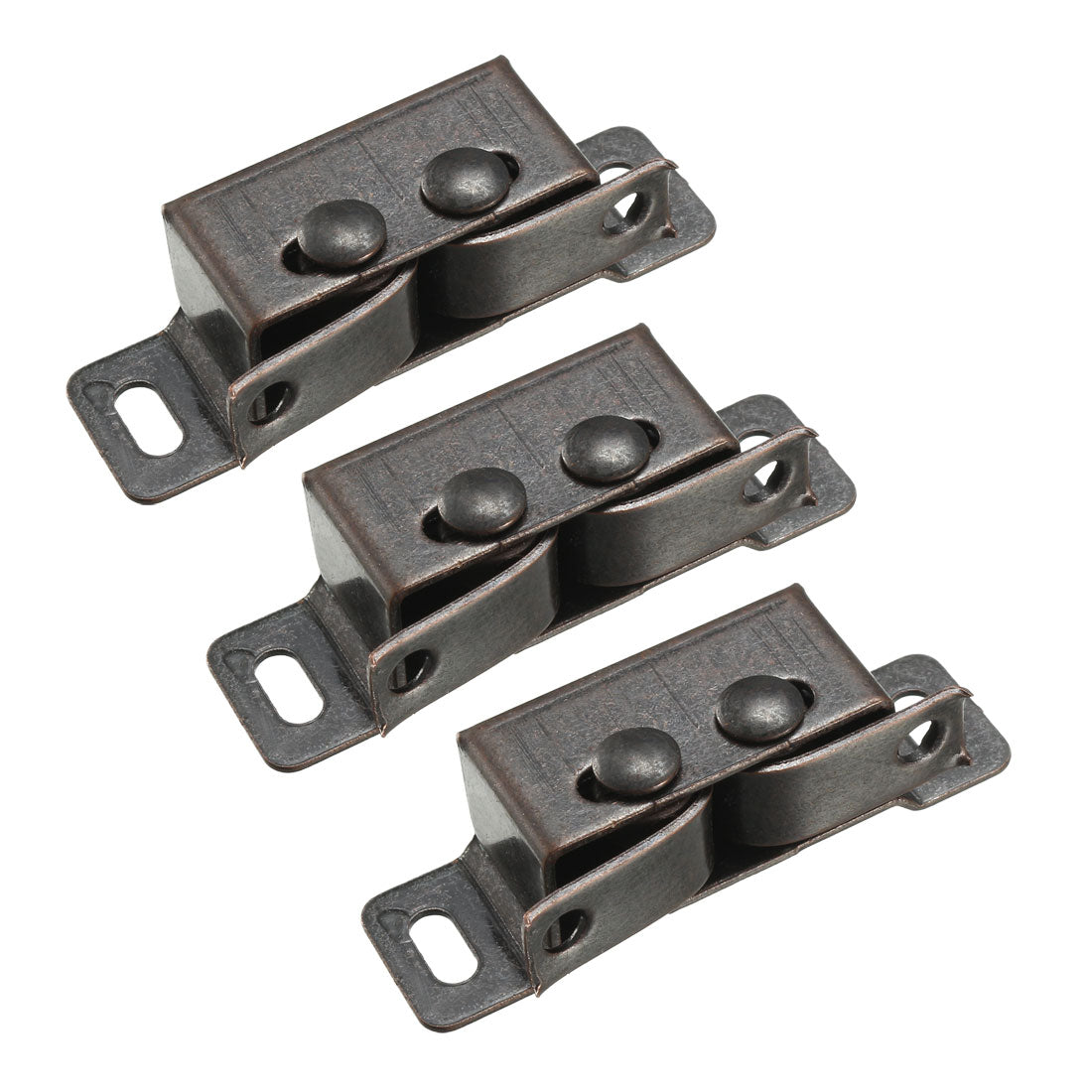 uxcell Uxcell Retro Wardrobe Door Iron Double Ball Roller Catch Latch, Copper Tone 3 Pcs