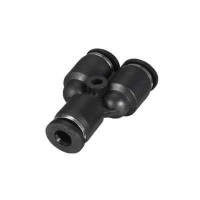 Harfington Uxcell 5pcs Push To Connect Fittings Y Type Tube Connect 4 mm or 5/32" od Push Fit Fittings Tube Fittings Push Lock Black(4mm Y tee)