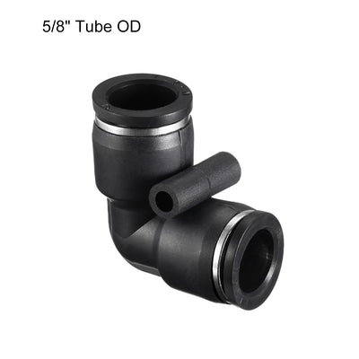 Harfington Uxcell Plastic Elbow Push to Connect Tube Fitting 16mm Tube OD Black