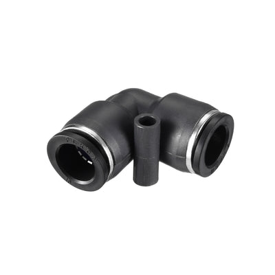 Harfington Uxcell Plastic Elbow Push to Connect Tube Fitting 16mm Tube OD Black