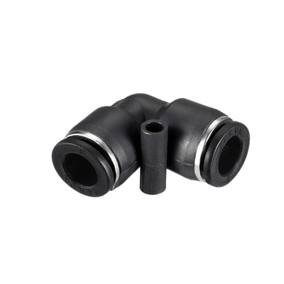 uxcell Uxcell Plastic Elbow Push to Connect Tube Fitting 8mm Tube OD Black 2pcs