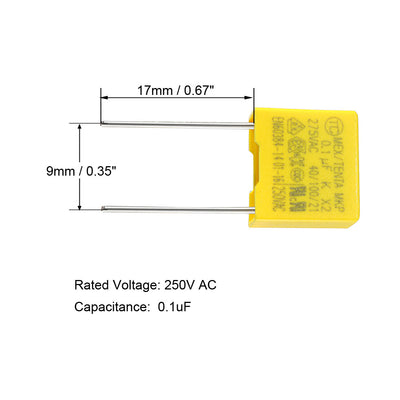Harfington Uxcell Polypropylene Film Safety Capacitors 0.1uF 275VAC X2 MKP 20 Pcs