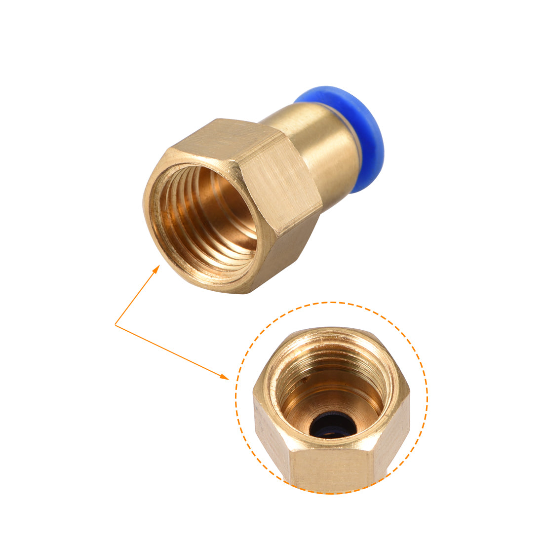 uxcell Uxcell Push to Connect Tube Fitting Adapter 6mm OD x G1/4" Female 2pcs