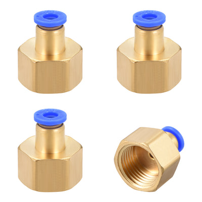 Harfington Uxcell Push to Connect Tube Fitting Adapter 6mm OD x 1/2NPT Female 4pcs