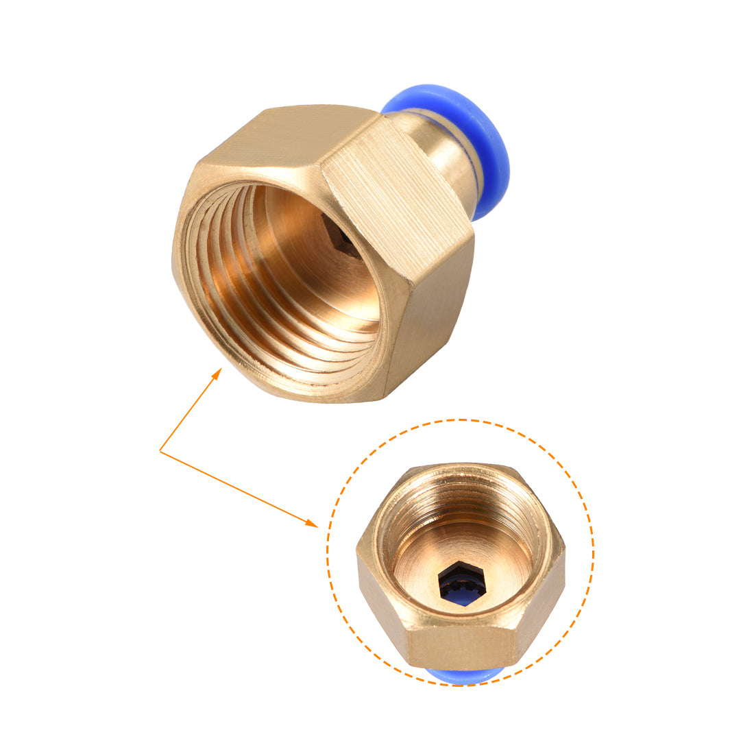 uxcell Uxcell Push to Connect Tube Fitting Adapter 8mm OD x G1/2" Female