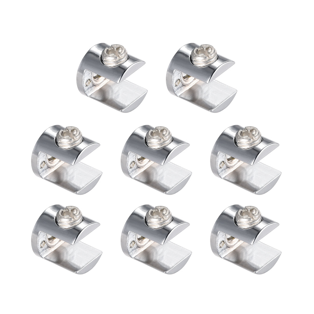 uxcell Uxcell Glass Shelf Support Zinc Alloy Clamp Clip Holder for 8mm-10mm Thick 8pcs