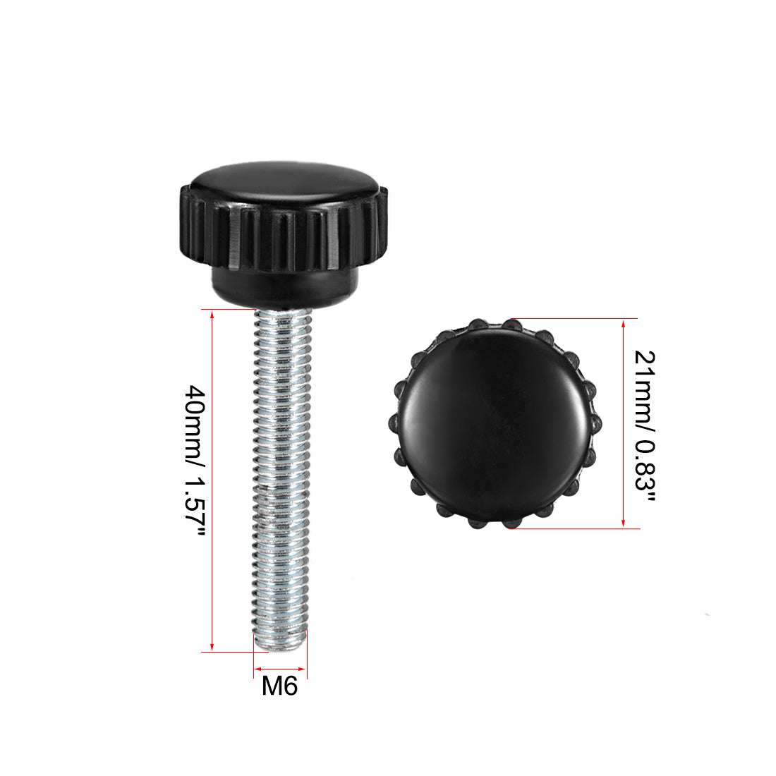 Uxcell Uxcell M5 x 30mm Male Thread Knurled Clamping Knobs Grip Thumb Screw on Type  3 Pcs