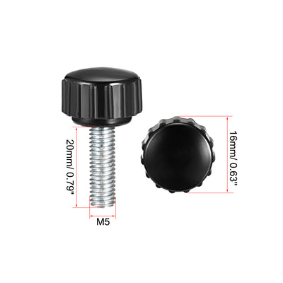 Harfington Uxcell M4 x 16mm Male Thread Knurled Clamping Knobs Grip Thumb Screw on Type 8 Pcs