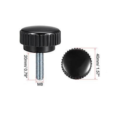 Harfington Uxcell M8 x 20mm Male Thread Knurled Clamping Knobs Grip Thumb Screw on Type  3 Pcs