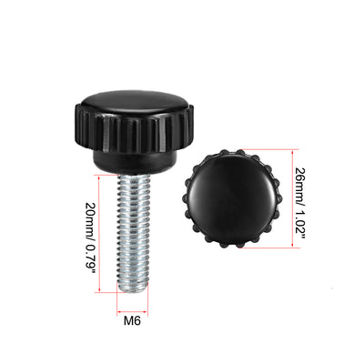 Harfington Uxcell M5 x 25mm Male Thread Knurled Clamping Knobs Grip Thumb Screw on Type 2 Pcs