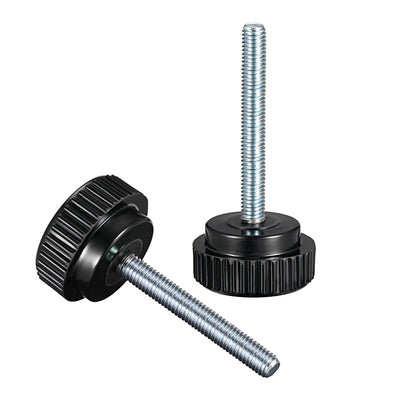 Harfington Uxcell M8 x 60mm Male Thread Knurled Clamping Knobs Grip Thumb Screw on Type  4 Pcs