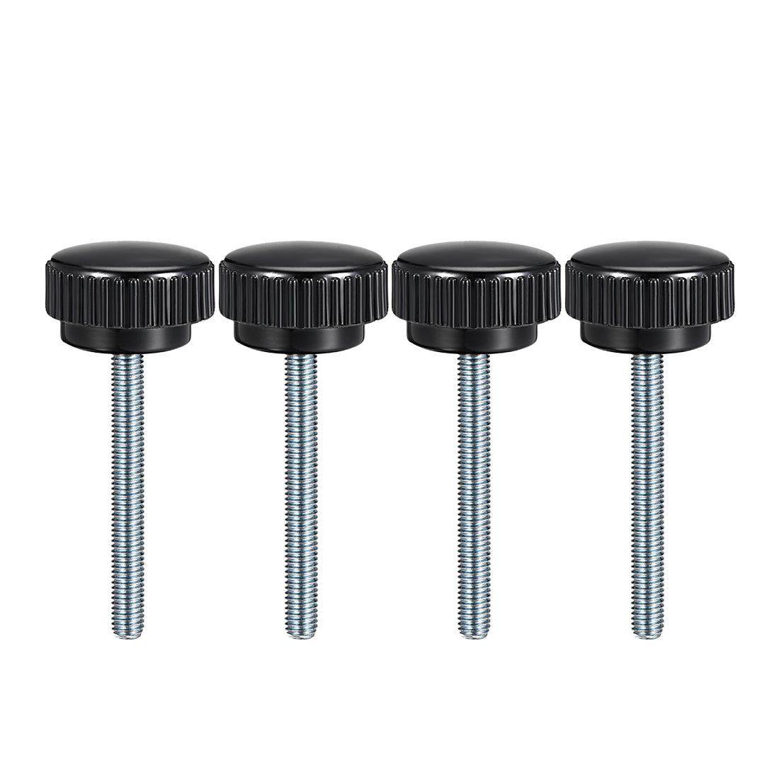 uxcell Uxcell M8 x 60mm Male Thread Knurled Clamping Knobs Grip Thumb Screw on Type  4 Pcs