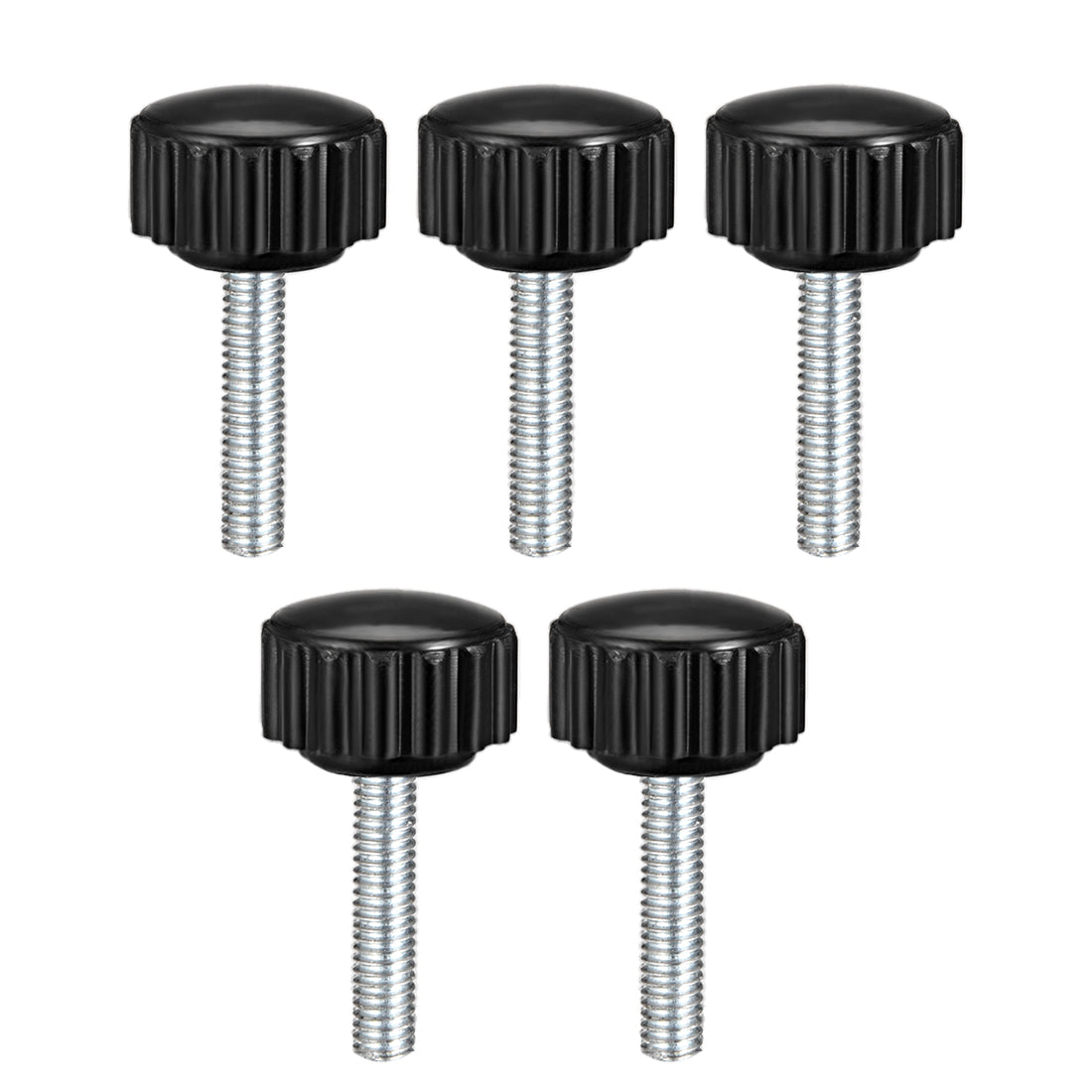 Uxcell Uxcell M6 x 30mm Male Thread Knurled Clamping Knobs Grip Thumb Screw on Type  5 Pcs