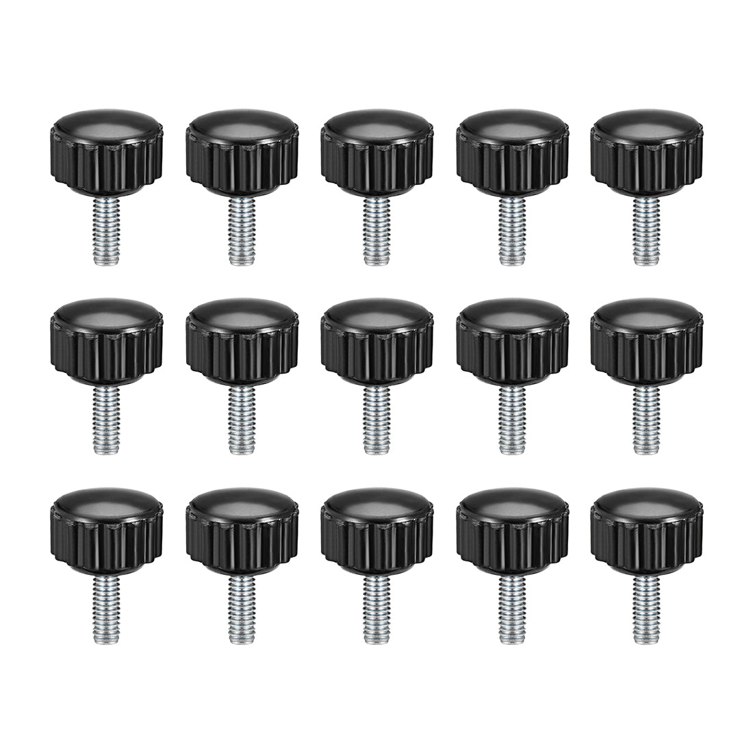Uxcell Uxcell M5 x 15mm Male Thread Knurled Clamping Knobs Grip Thumb Screw on Type 15 Pcs