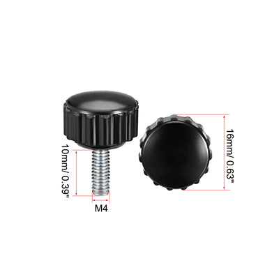 Harfington Uxcell M4 x 10mm Male Thread Knurled Clamping Knobs Grip Thumb Screw on Type 20 Pcs