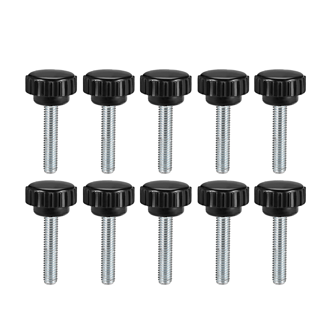 Uxcell Uxcell M6 x 30mm Male Thread Knurled Clamping Knobs Grip Thumb Screw on Type 10 Pcs