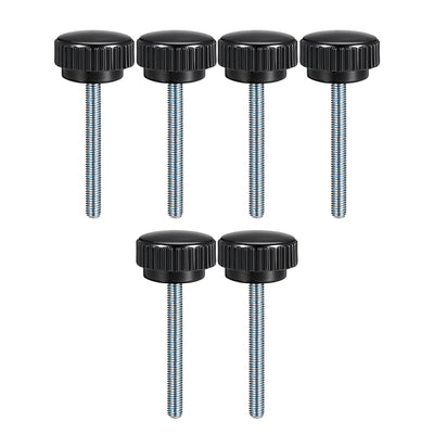 Harfington Uxcell M8 x 60mm Male Thread Knurled Clamping Knobs Grip Thumb Screw on Type 6 Pcs