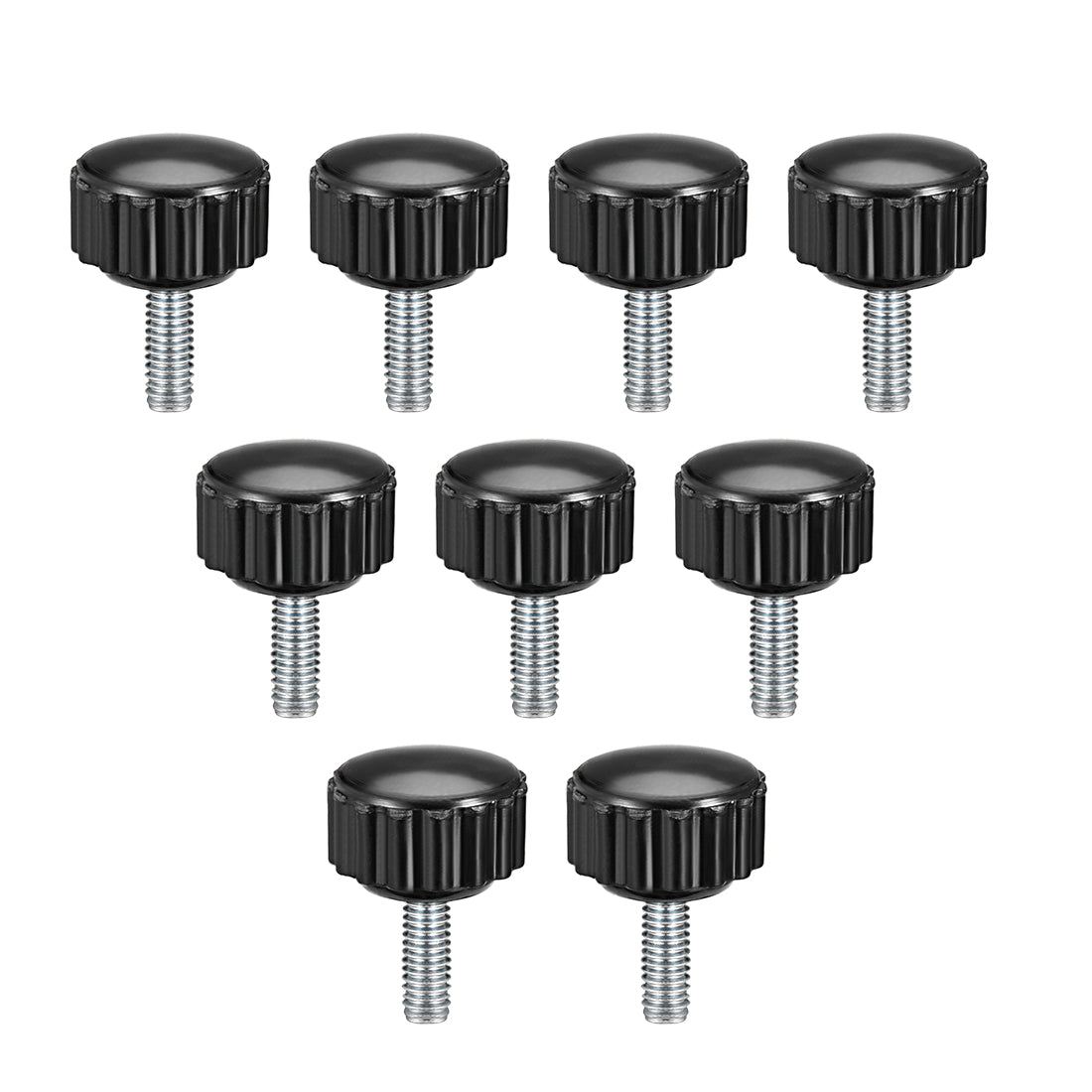 Uxcell Uxcell M4 x 14mm Male Thread Knurled Clamping Knobs Grip Thumb Screw on Type  9 Pcs