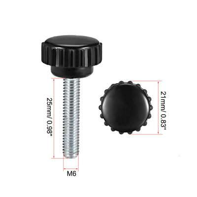 Harfington Uxcell M4 x 30mm Male Thread Knurled Clamping Knobs Grip Thumb Screw on Type  8 Pcs