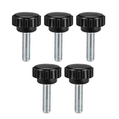 Harfington Uxcell M6 x 20mm Male Thread Knurled Clamping Knobs Grip Thumb Screw on Type 5 Pcs
