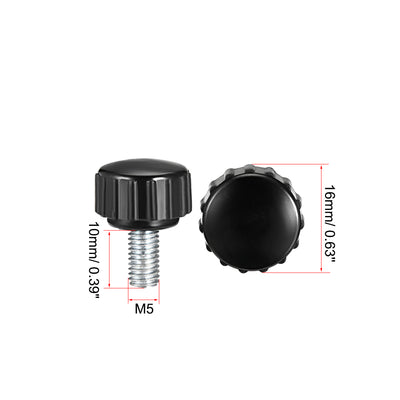 Harfington Uxcell M5 x 30mm Male Thread Knurled Clamping Knobs Grip Thumb Screw on Type  2 Pcs