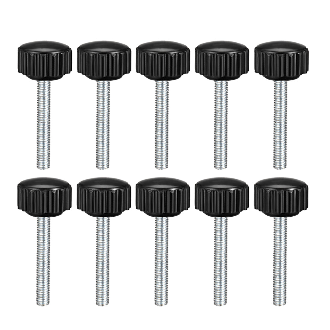 uxcell Uxcell Male Threaded Knurled Knobs Grip Thumb Screw on Mechanical Round Head 10 Pcs