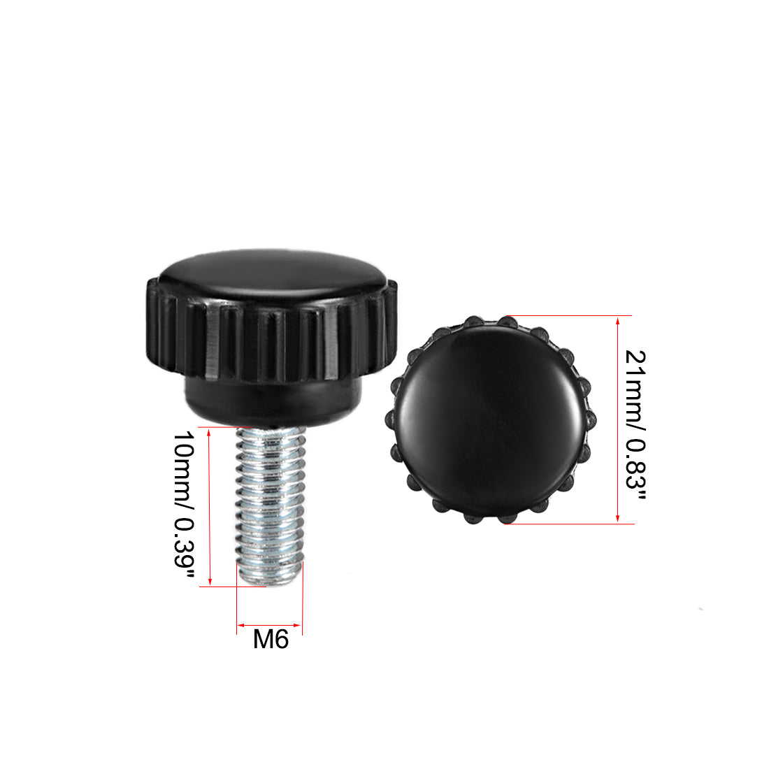 uxcell Uxcell M6 x 10mm Male Thread Knurled Clamping Knobs Grip Thumb Screw on Type 8 Pcs