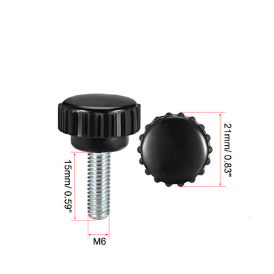 Harfington Uxcell M6 x 20mm Male Thread Knurled Clamping Knobs Grip Thumb Screw on Type  20 Pcs