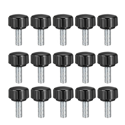 Harfington Uxcell M5 x 15mm Male Thread Knurled Clamping Knobs Grip Thumb Screw on Type 15 Pcs