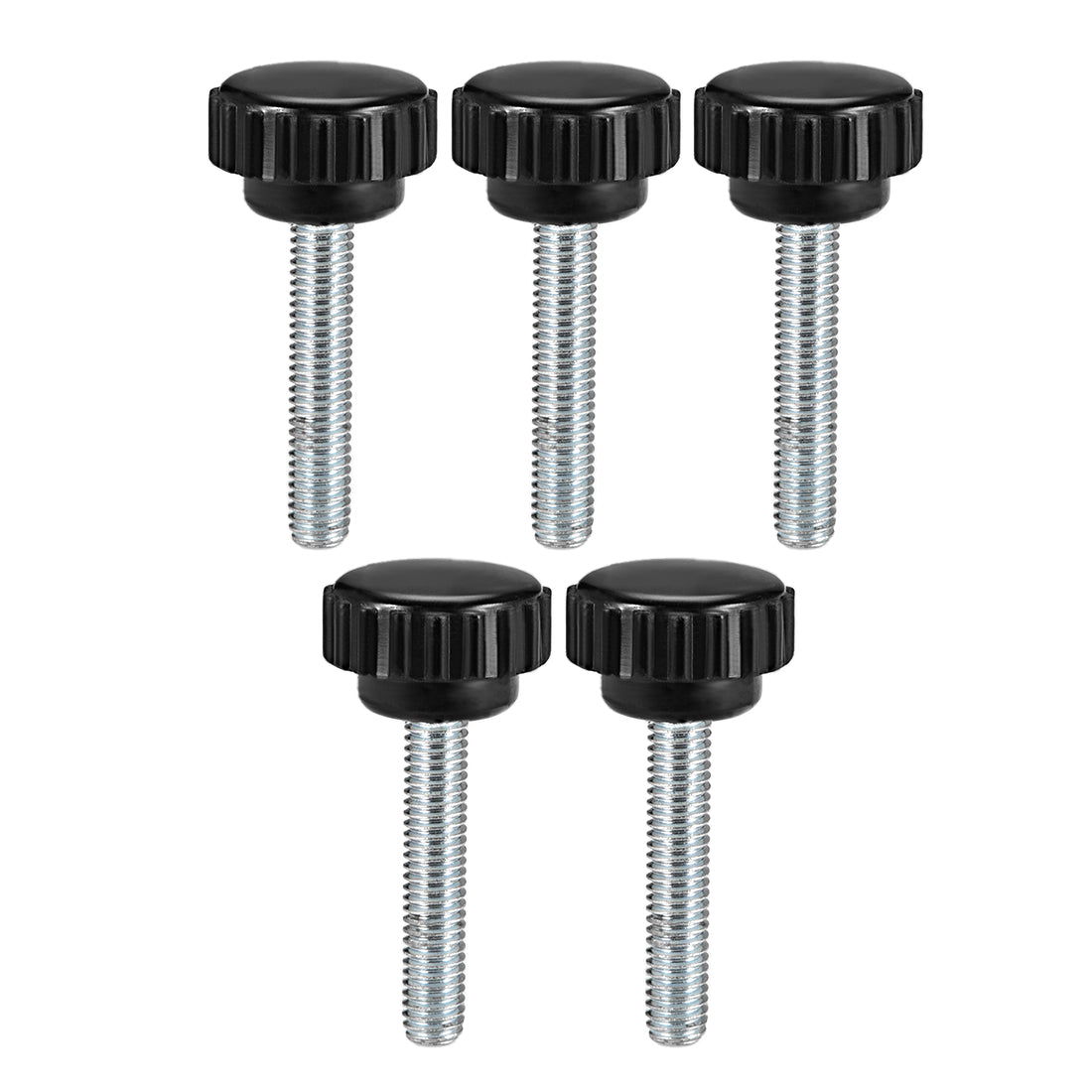 Uxcell Uxcell M4 x 35mm Male Thread Knurled Clamping Knobs Grip Thumb Screw on Type  5 Pcs