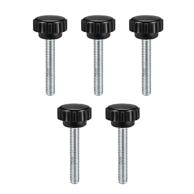 Harfington Uxcell M4 x 35mm Male Thread Knurled Clamping Knobs Grip Thumb Screw on Type  5 Pcs