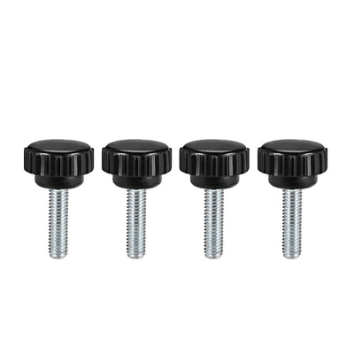Harfington Uxcell Male Thread Knurled Clamping Knob Grip Thumb Screw on Type Round Head 4 Pack