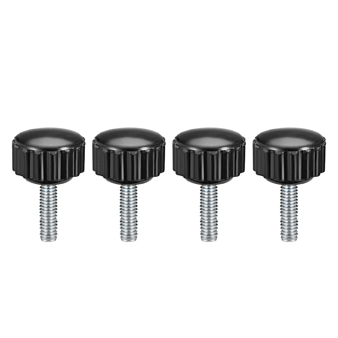 uxcell Uxcell Male Thread Knurled Clamping Knob Grip Thumb Screw on Type Round Head 4 Pack
