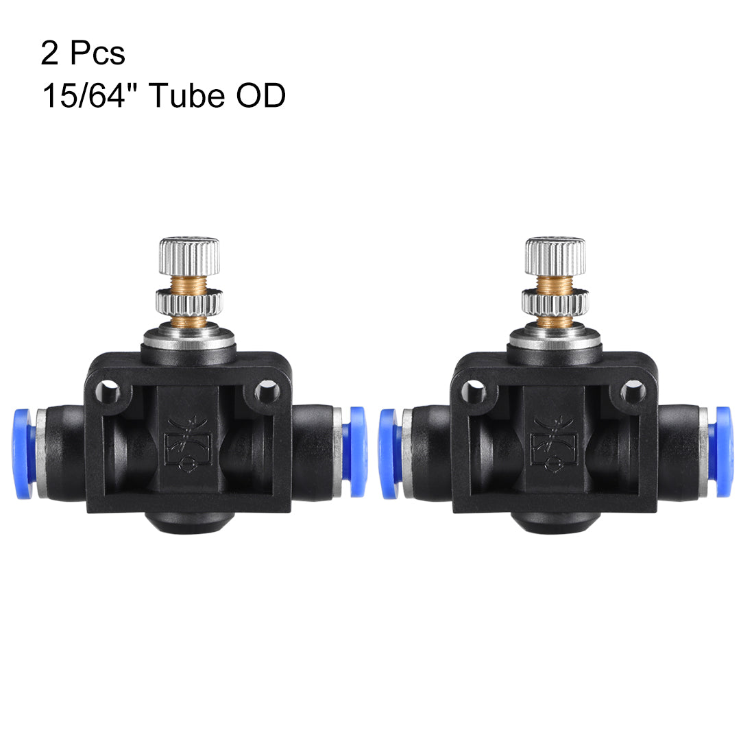 uxcell Uxcell 6mm Tube OD Pneumatic Air Flow Control Valve,In-Line Speed Controller Valve,2pcs
