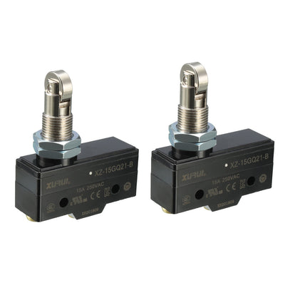 Harfington Uxcell 2PCS XZ-15GQ21-B Panel Mount Roller Plunger Type Micro Switch