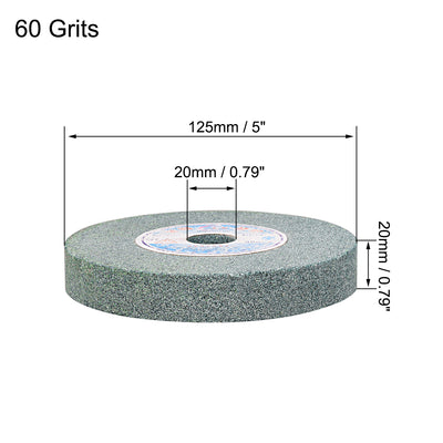 Harfington Uxcell 5-Inch Bench Grinding Wheels Green Silicon Carbide GC 60 Grits Surface Grinding Ceramic Tools