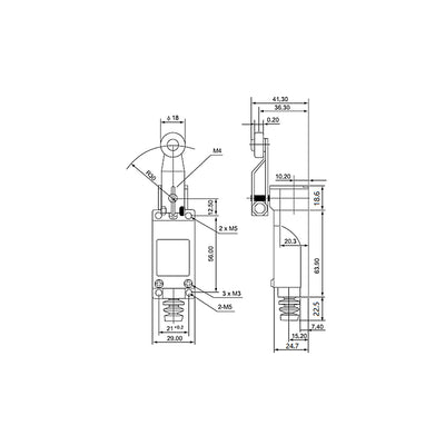 Harfington Uxcell TZ-8104 Limit Switch Roller Lever Arm 1NC+1NO for CNC Mill Laser Plasma IP65 5pcs