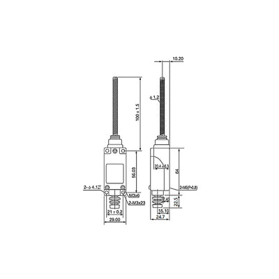 Harfington Uxcell TZ-8167 Limit Switch Flexible Coil Spring Rod 1NC+1NO for CNC Mill Laser Plasma IP65 2pcs
