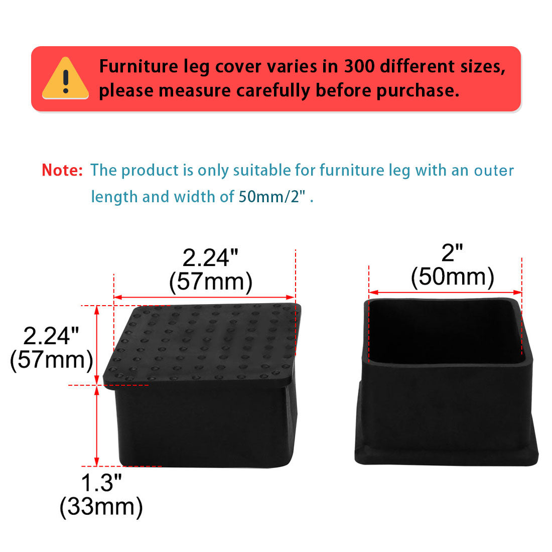 uxcell Uxcell PVC Sofa Chair Leg Cap End Tip Feet Cover Furniture Leg Glide Floor Protector Reduce Noise Prevent Scratch
