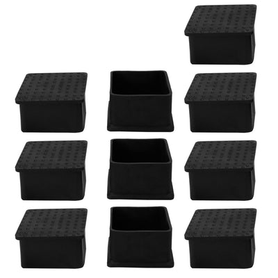 uxcell Uxcell PVC Cabinet Leg Cap End Pads Feet Cover Furniture Chair Floor Guid Black