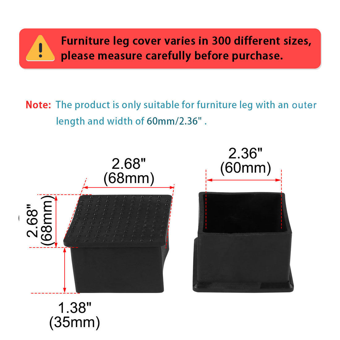 uxcell Uxcell PVC Sofa Chair Leg Cap End Tip Feet Cover Furniture Leg Glide Floor Protector Reduce Noise Prevent Scratch