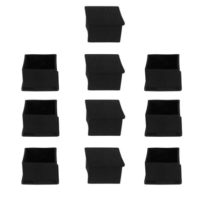Harfington Uxcell PVC Cabinet Leg Cap End Pads Feet Cover Furniture Chair Floor Guid Black