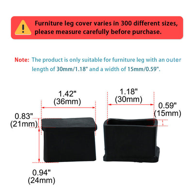 Harfington Uxcell PVC Table Sofa Cabinet Leg Cap End Tip Feet Covers Furniture Floor Protector 6pcs Reduce Noise Prevent Scratch