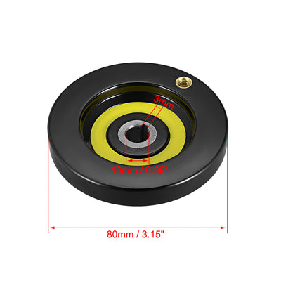 Harfington Uxcell Hand Wheel 80mm Diameter 10mm Hole Diameter for Milling Machine 2Pcs