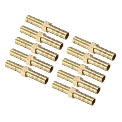 uxcell Uxcell 6mm Brass Barb Hose Fitting Straight Connector Coupler 10pcs
