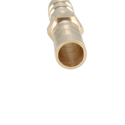 Harfington Uxcell 8mm Brass Barb Hose Fitting Straight Connector Coupler 5pcs