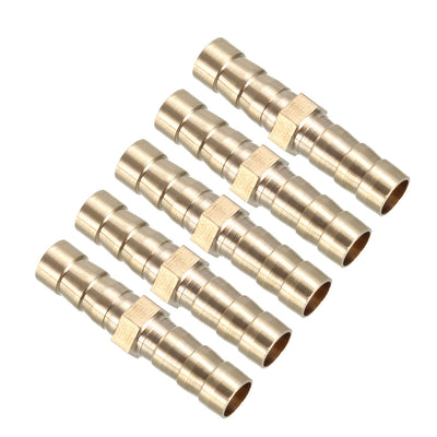 Harfington Uxcell 8mm Brass Barb Hose Fitting Straight Connector Coupler 5pcs